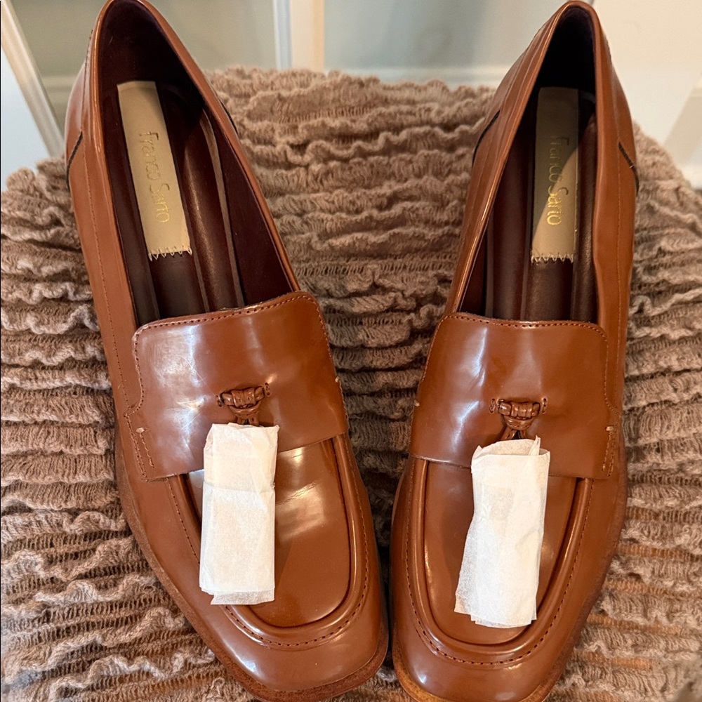 Franco Sarto Cognac Leather Penny Loafers